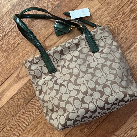 Coach bag & wristlet NWT Khaki/green python print vintage - Picture 2 of 11